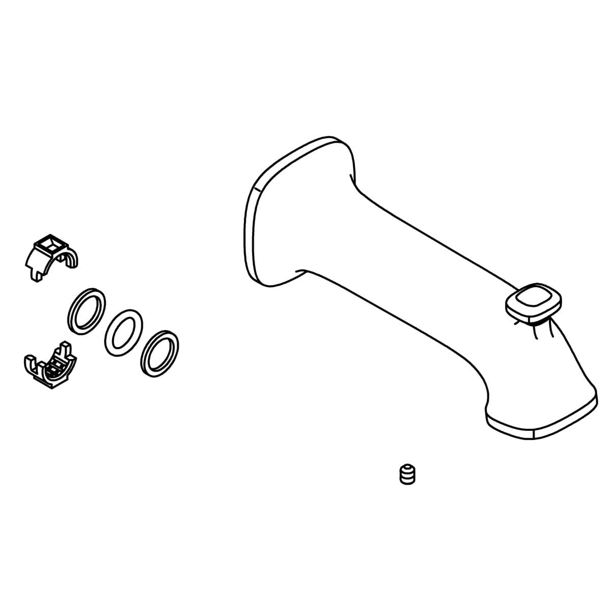 Kohler Genuine Parts Assembly, TUB Spout - Vibrant Brushed Nickel by Kohler Genuine Parts