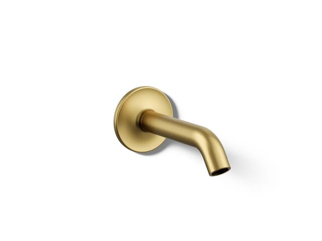 Kohler Purist Wall-mount bath spout - Vibrant Brushed Moderne Brass