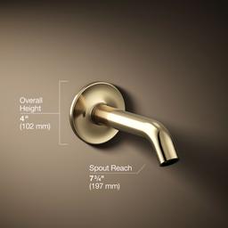 Kohler Purist Wall-mount bath spout - Vibrant French Gold - image 3