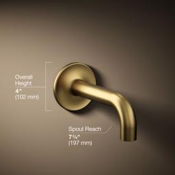 Kohler Purist Wall-mount bath spout - Vibrant Brushed Moderne Brass - image 3