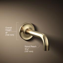 Kohler Purist Wall-mount bath spout - Vibrant French Gold - image 3