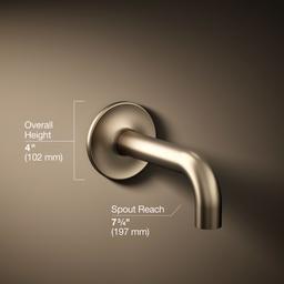Kohler Purist Wall-mount bath spout - Vibrant Brushed Bronze - image 3