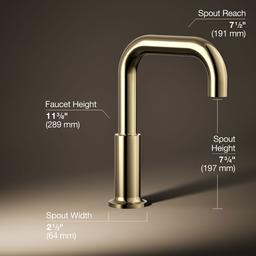 Kohler Purist Deck-mount bath spout - Vibrant French Gold - image 3