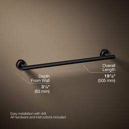 Kohler Purist 18'' towel bar - Matte Black - image 3