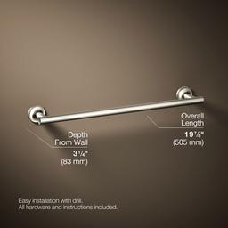 Kohler Purist 18'' towel bar - Vibrant Brushed Nickel - image 3
