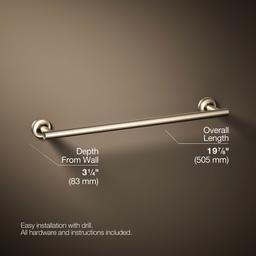 Kohler Purist 18'' towel bar - Vibrant Brushed Bronze - image 3