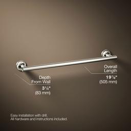 Kohler Purist 18'' towel bar - Vibrant Polished Nickel - image 3