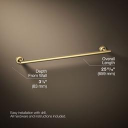 Kohler Purist 24'' towel bar - Vibrant Brushed Moderne Brass - image 3