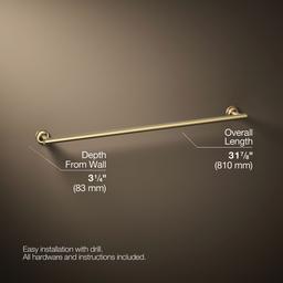 Kohler Purist 30'' towel bar - Vibrant Brushed Moderne Brass - image 3