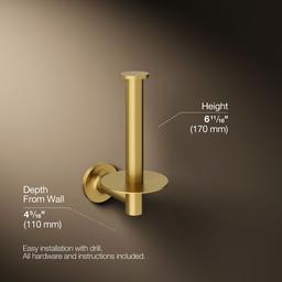 Kohler Purist Vertical toilet paper holder - Vibrant Brushed Moderne Brass - image 3
