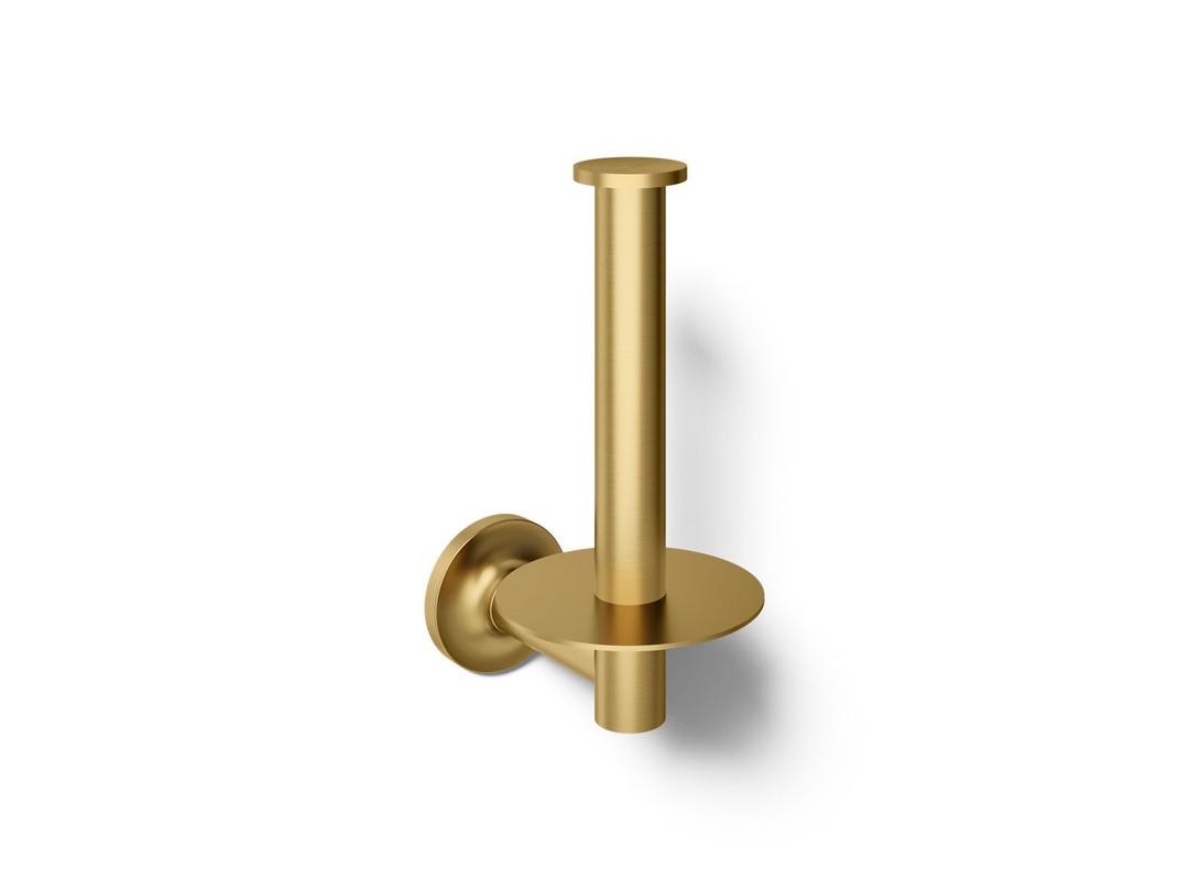 Kohler Purist Vertical toilet paper holder - Vibrant Brushed Moderne Brass by Kohler