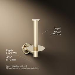 Kohler Purist Vertical toilet paper holder - Vibrant French Gold - image 3
