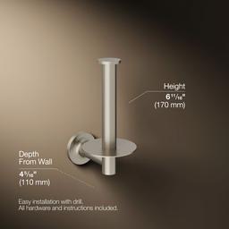 Kohler Purist Vertical toilet paper holder - Vibrant Brushed Nickel - image 3