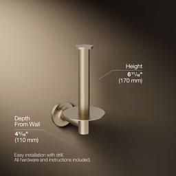 Kohler Purist Vertical toilet paper holder - Vibrant Brushed Bronze - image 3