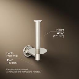 Kohler Purist Vertical toilet paper holder - Vibrant Polished Nickel - image 3