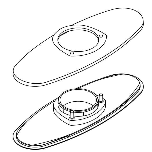 Kohler Genuine Parts Spout Base, Three HOLE Service - Polished Chrome