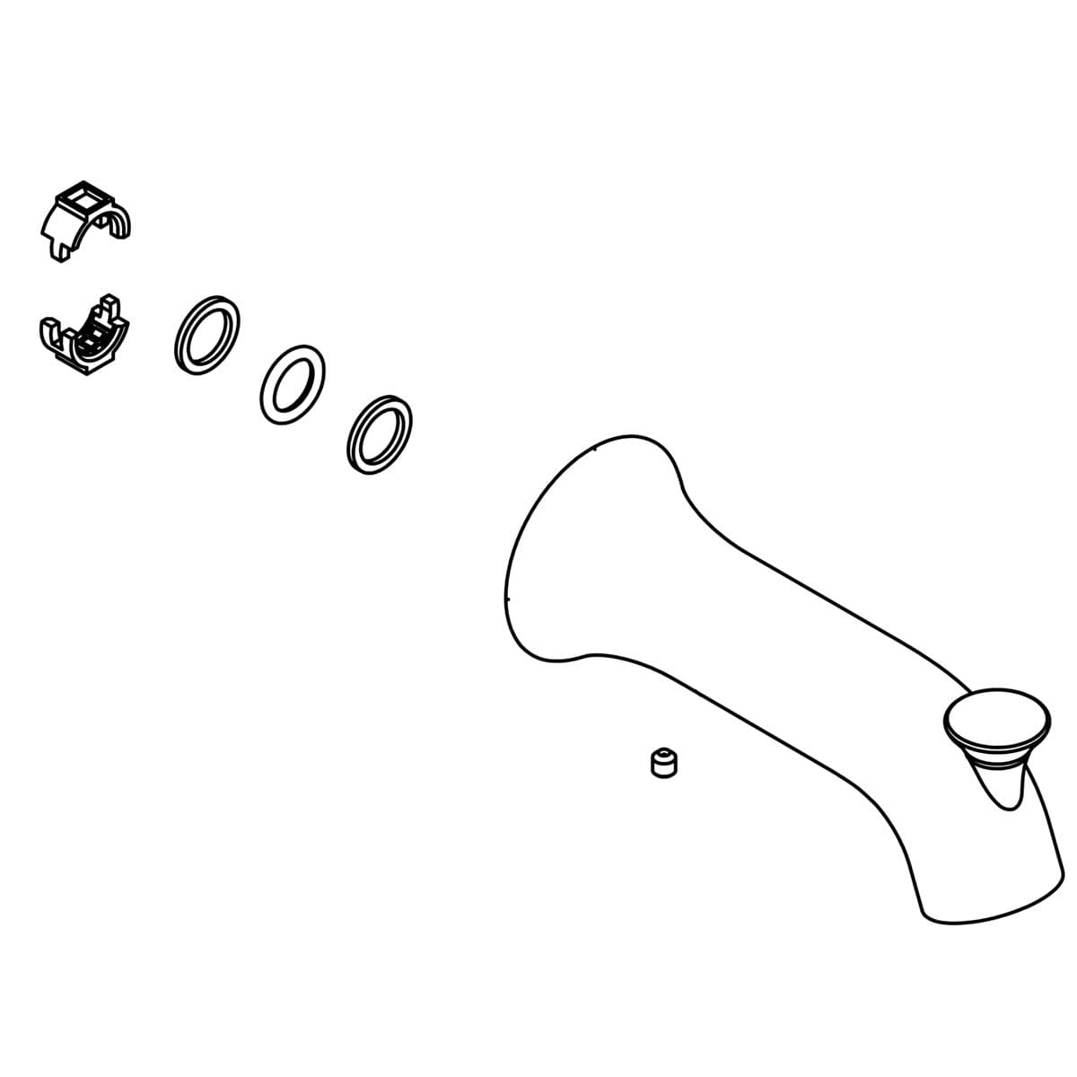 Kohler Genuine Parts Assembly, BATH Spout - Matte Black by Kohler Genuine Parts