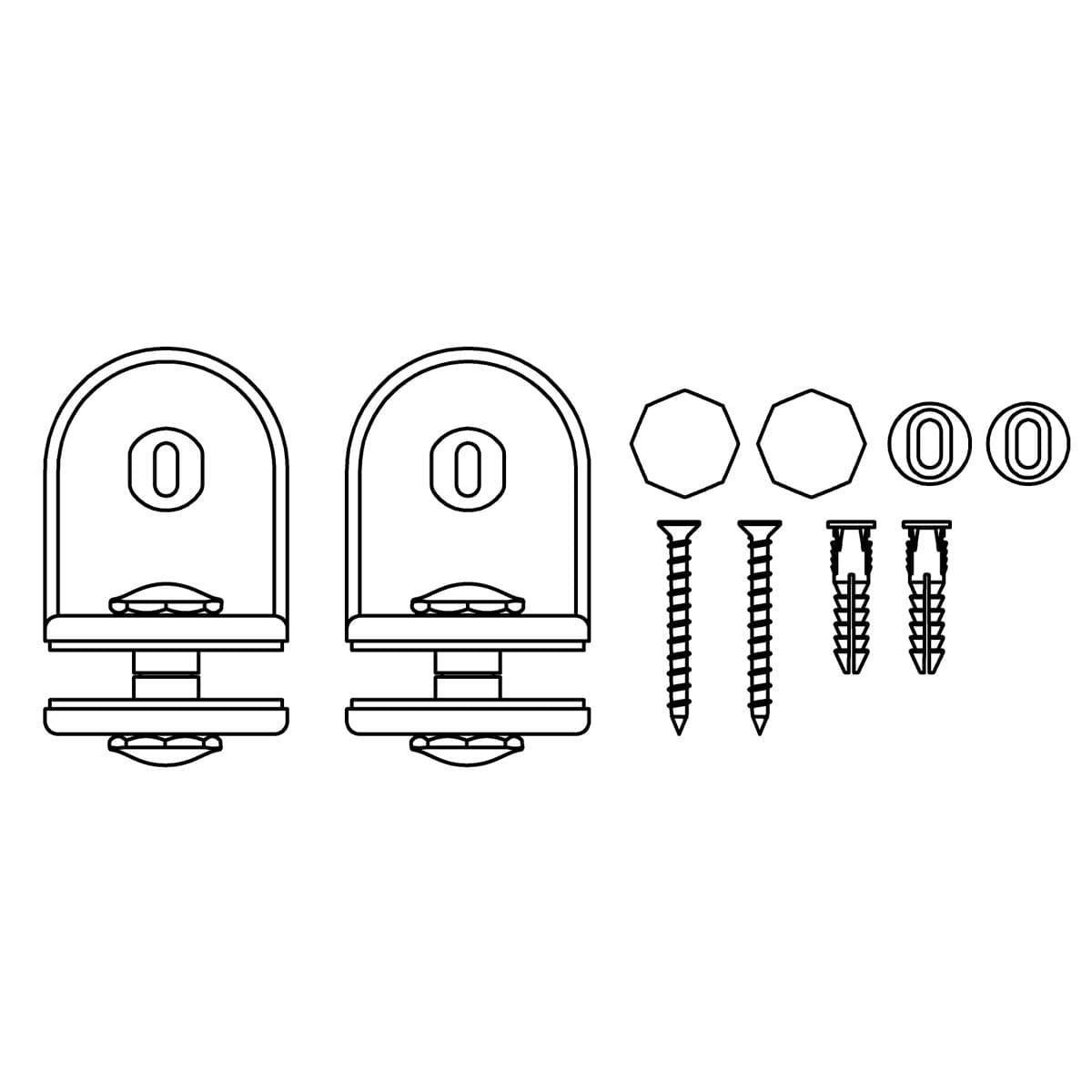 Kohler Genuine Parts Fixed Panel WALL CLIP KIT - Polished Chrome by Kohler Genuine Parts