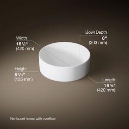 Kohler Vox 16-1/2'' round vessel bathroom sink - White - image 3