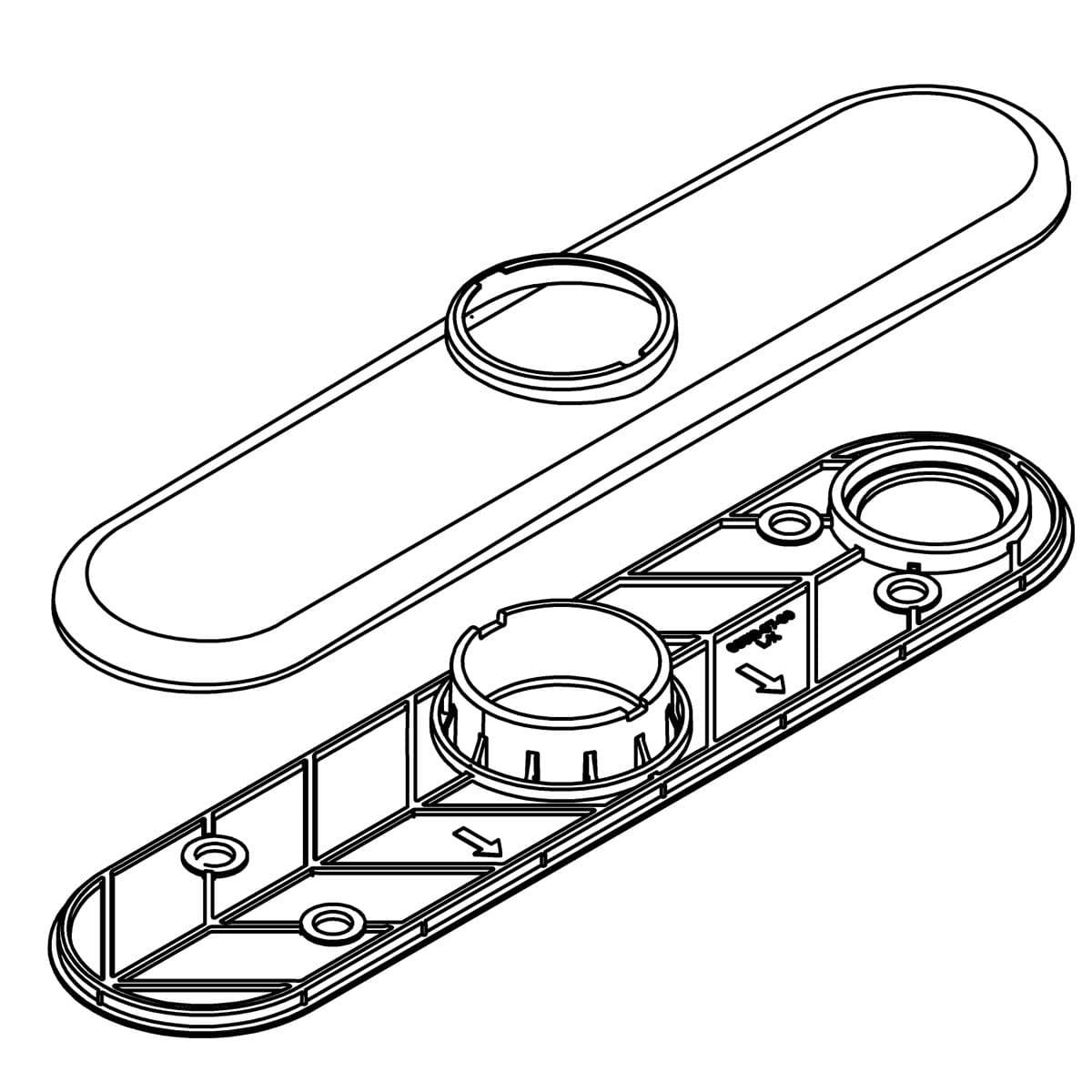Kohler Genuine Parts Three HOLE Escutcheon KIT - Polished Chrome by Kohler Genuine Parts