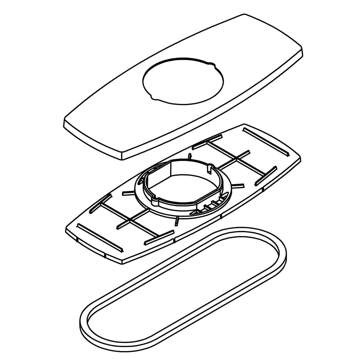 Kohler Genuine Parts KIT, Three HOLE Escutcheon Service - Polished Chrome by Kohler Genuine Parts