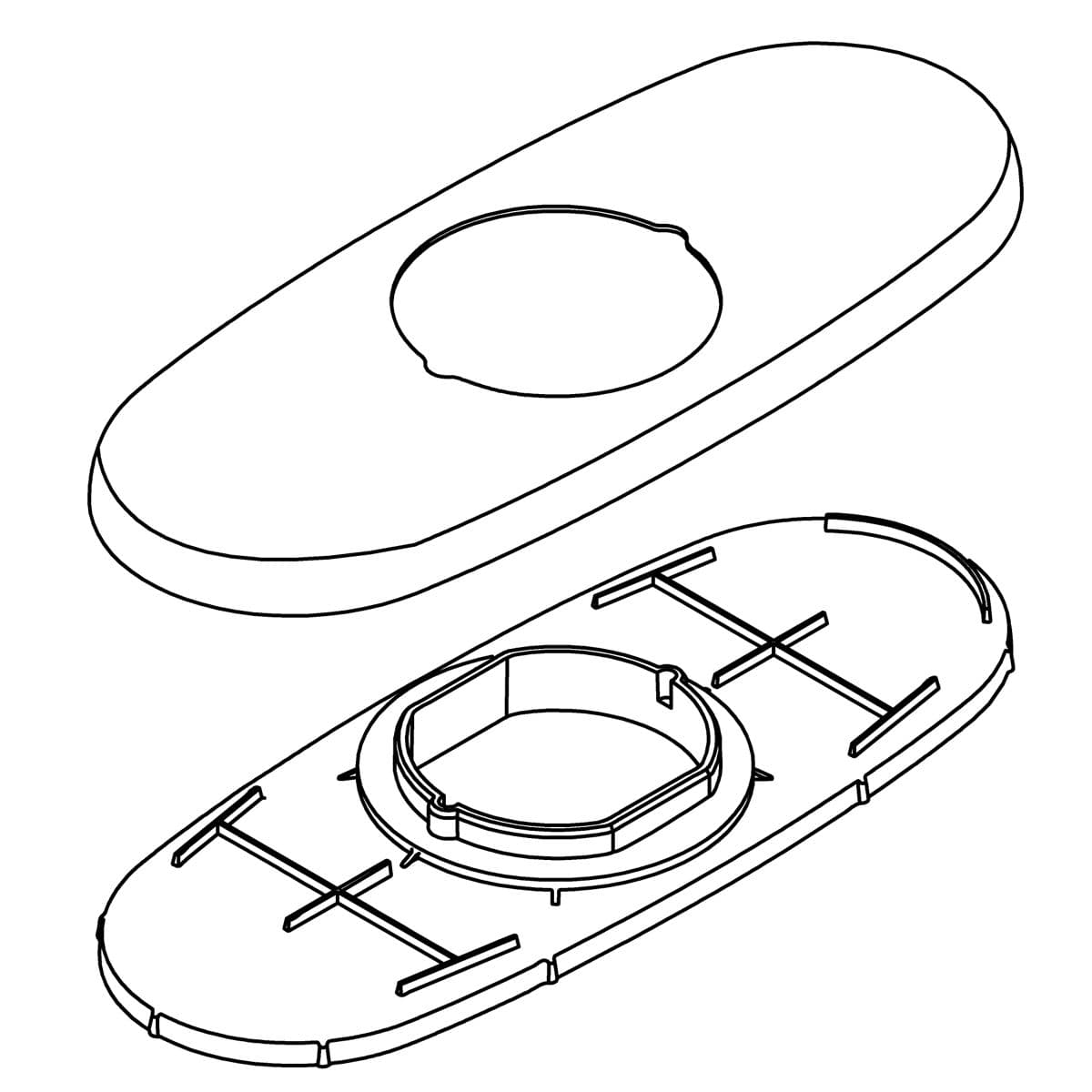 Kohler Genuine Parts KIT, Three HOLE Escutcheon Service - Matte Black by Kohler Genuine Parts