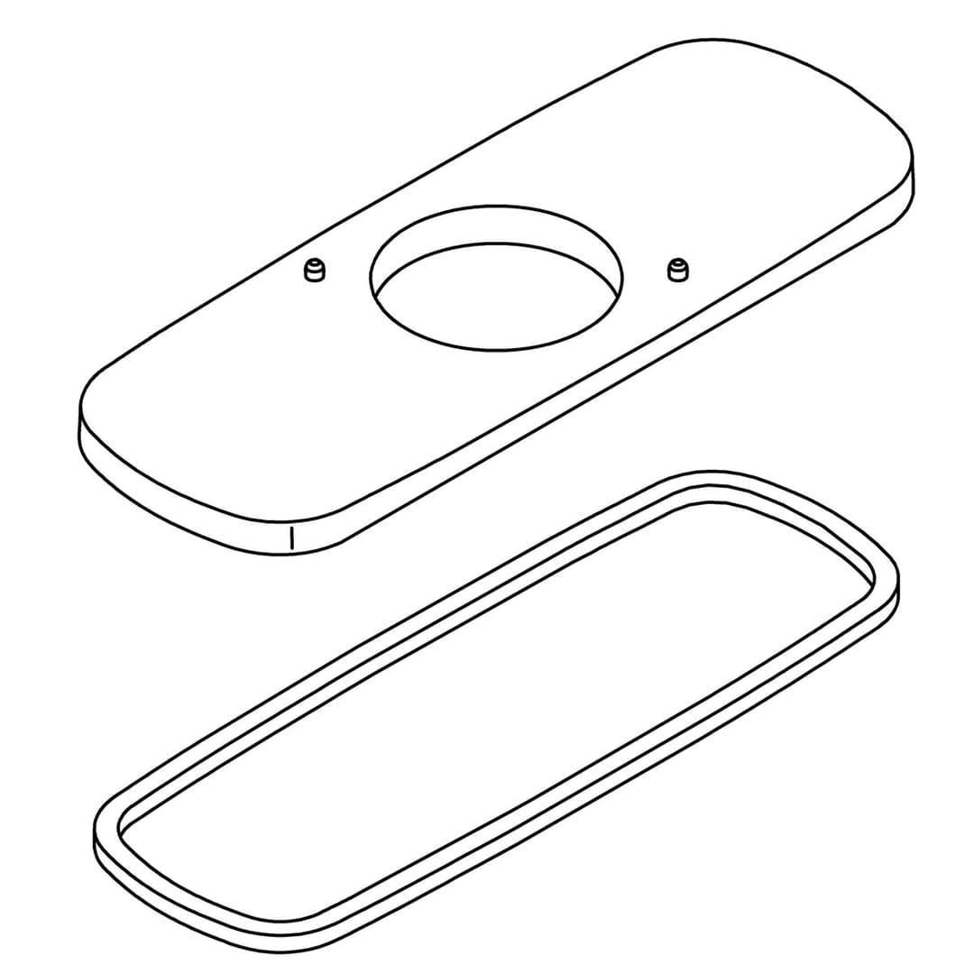 Kohler Genuine Parts Three HOLE Escutcheon KIT - Vibrant Brushed Moderne Brass by Kohler Genuine Parts