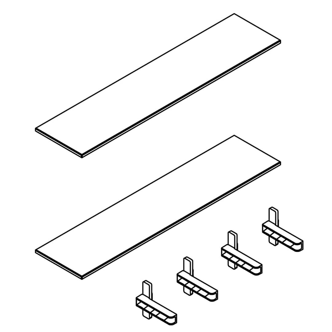 Kohler Genuine Parts Glass Shelf 20 Good(2 Shelf 4 Holders) by Kohler Genuine Parts
