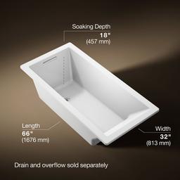 Kohler Underscore 66'' x 32'' drop-in bath - White - image 3