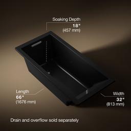 Kohler Underscore 66'' x 32'' drop-in bath - Black - image 3