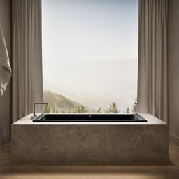 Kohler Underscore 66'' x 32'' drop-in bath with Bask heated surface - Black - image 4