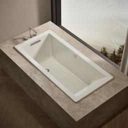 Kohler Underscore 66'' x 32'' drop-in Heated BubbleMassageE air bath - Biscuit - image 2