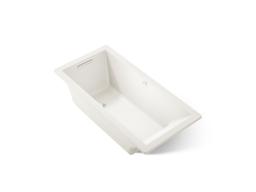 Kohler Underscore 66'' x 32'' drop-in Heated BubbleMassageE air bath with Bask heated surface - Biscuit - image 1