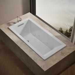 Kohler Underscore 66'' x 32'' drop-in heated whirlpool bath - White - image 2