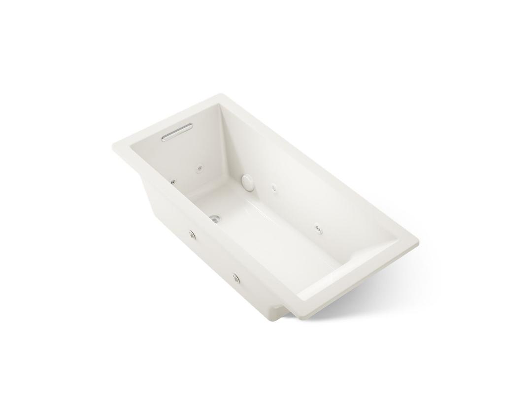 Kohler Underscore 66'' x 32'' drop-in heated whirlpool bath - Biscuit by Kohler