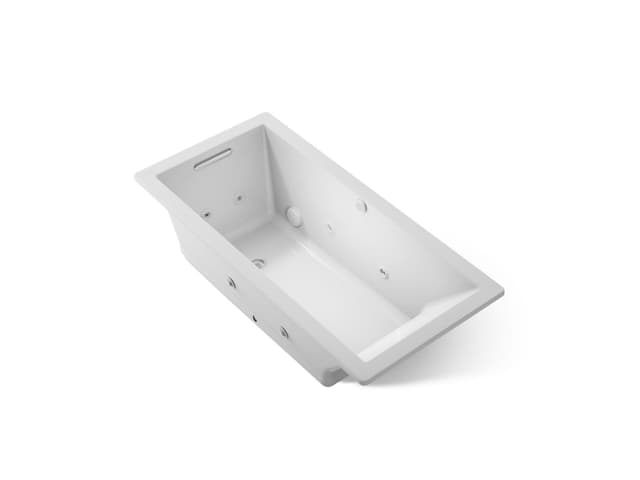 Kohler Underscore 66'' x 32'' drop-in Heated BubbleMassageE air bath with whirlpool - Ice Grey