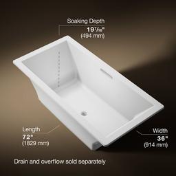 Kohler Underscore 72'' x 36'' drop-in bath - White - image 3