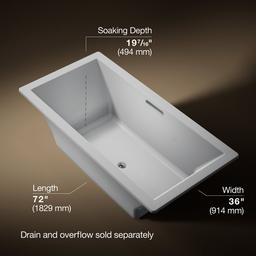 Kohler Underscore 72'' x 36'' drop-in bath - Ice Grey - image 3