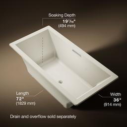 Kohler Underscore 72'' x 36'' drop-in bath - Biscuit - image 3