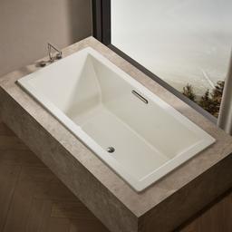 Kohler Underscore 72'' x 36'' drop-in bath with Bask heated surface - Biscuit - image 2