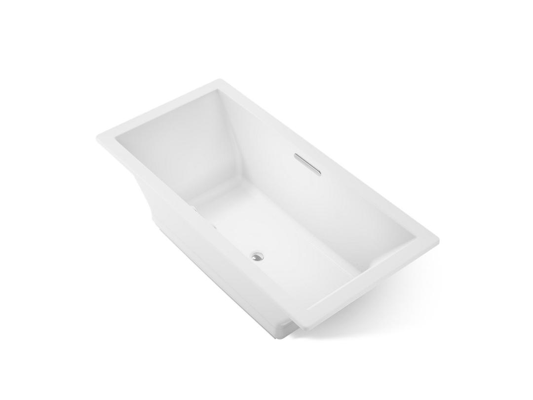 Kohler Underscore 72'' x 36'' drop-in Heated BubbleMassageE air bath with Bask heated surface - White by Kohler