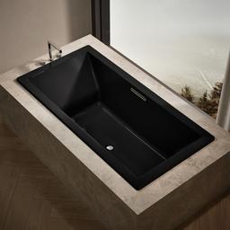 Kohler Underscore 72'' x 36'' drop-in Heated BubbleMassageE air bath with Bask heated surface - Black - image 2