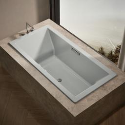 Kohler Underscore 72'' x 36'' drop-in Heated BubbleMassageE air bath with Bask heated surface - Ice Grey - image 2