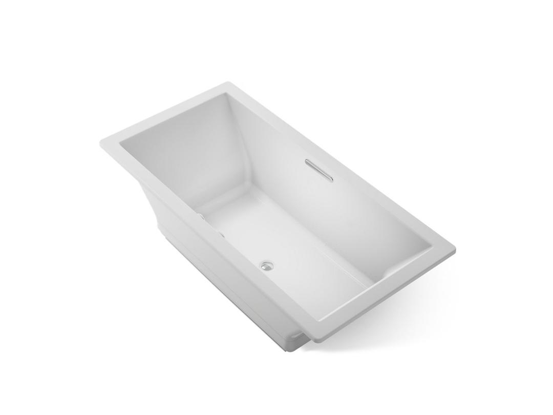 Kohler Underscore 72'' x 36'' drop-in Heated BubbleMassageE air bath with Bask heated surface - Ice Grey by Kohler