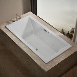 Kohler Underscore 72'' x 36'' drop-in heated whirlpool bath - White - image 2