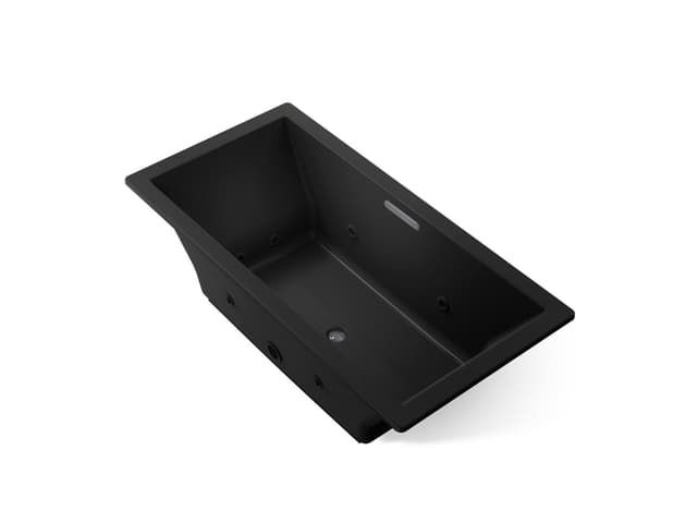 Kohler Underscore 72'' x 36'' drop-in heated whirlpool bath - Black
