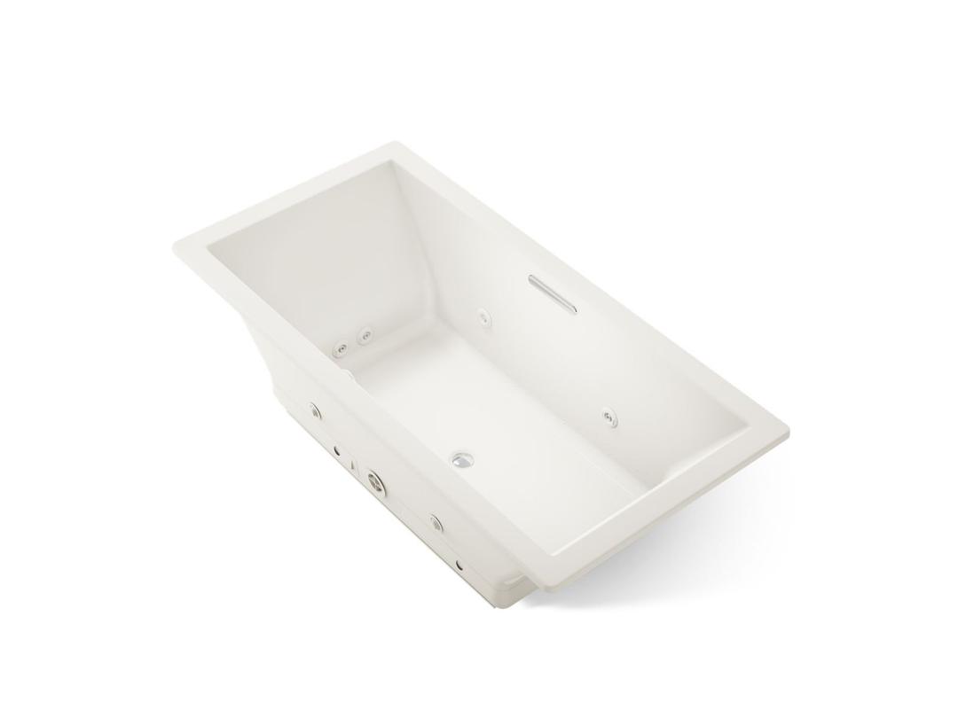 Kohler Underscore 72'' x 36'' drop-in Heated BubbleMassageE air bath with whirlpool - Biscuit by Kohler