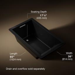 Kohler Underscore 60'' x 36'' drop-in bath - Black - image 3