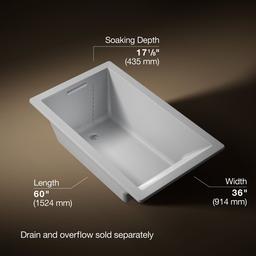 Kohler Underscore 60'' x 36'' drop-in bath - Ice Grey - image 3