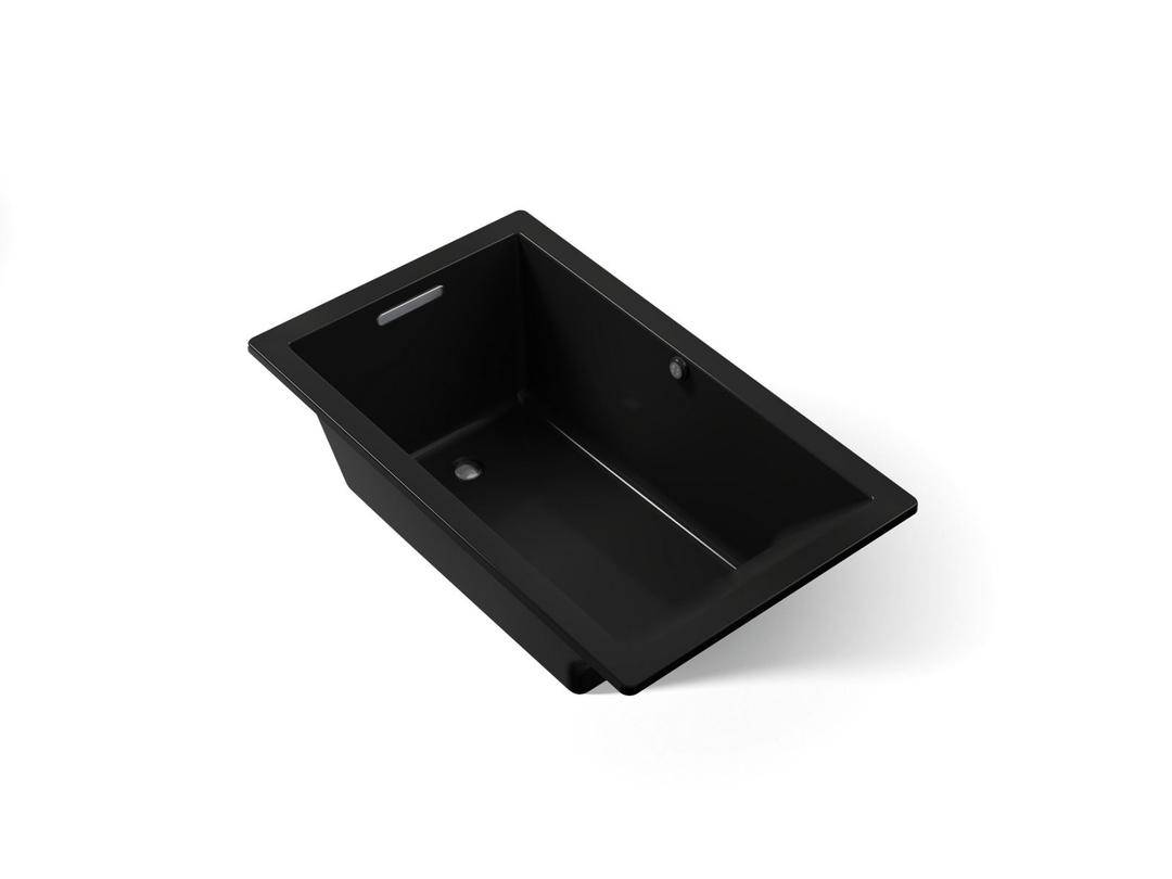 Kohler Underscore 60'' x 36'' drop-in bath with Bask heated surface - Black by Kohler